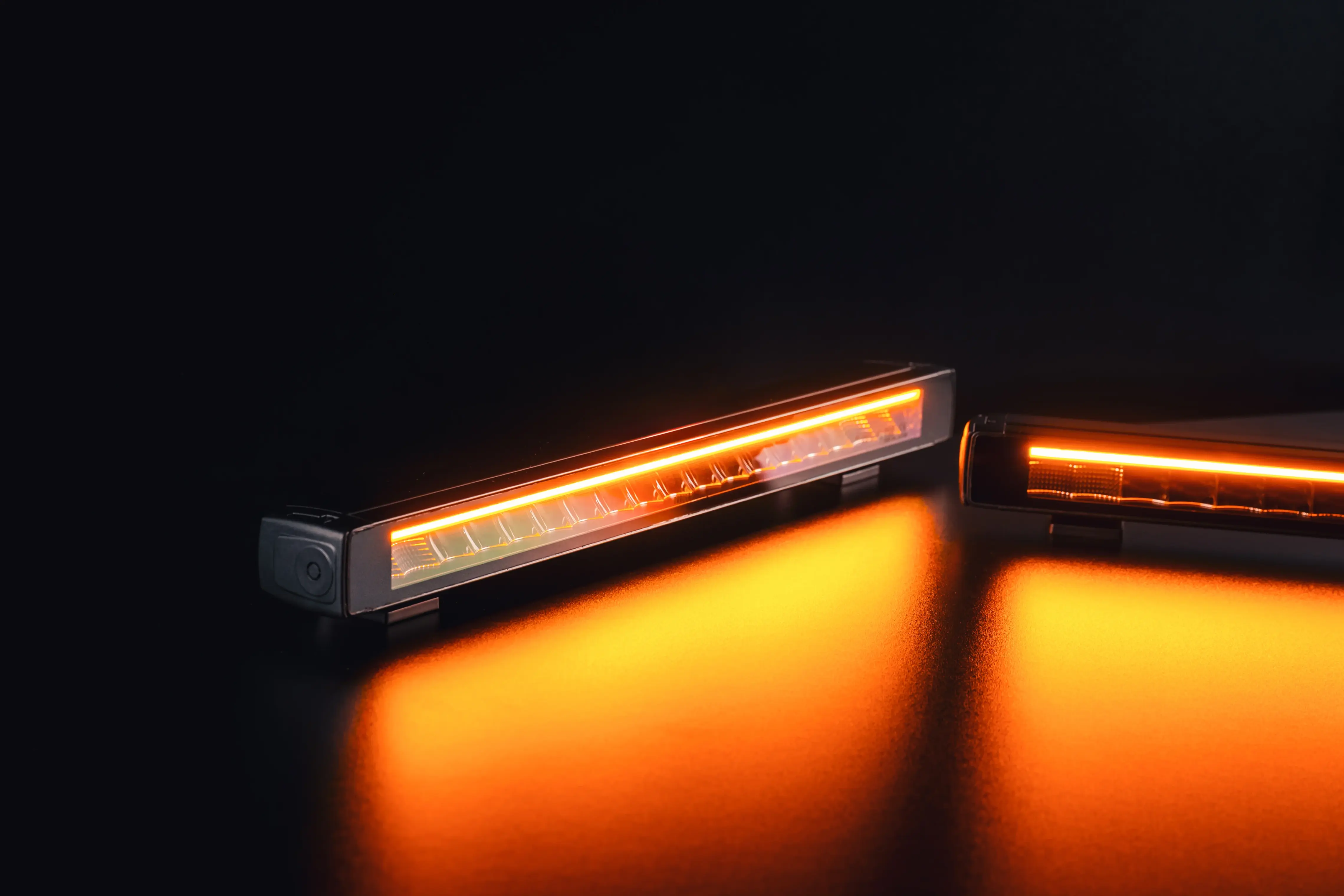IP69K-rated LED light bar undergoing high-pressure water test